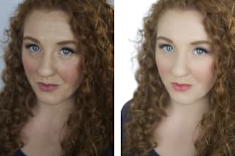 do photo retouching, skin retouching, and portrait photos editing in photoshop