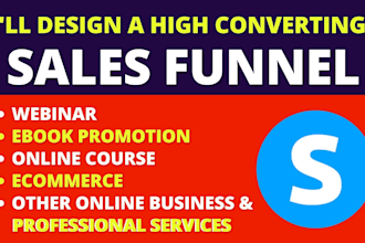 build online course, ebook, webinar sales funnel and landing page on systeme io