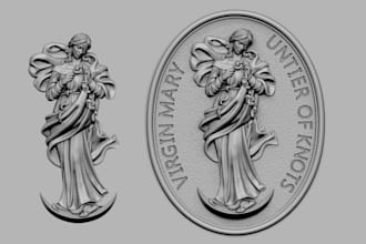 sculpt 3d bas relief 3d coin pendant cnc relief logo medallion engraving print