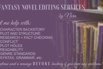 edit and beta read your fantasy or sci fi novel