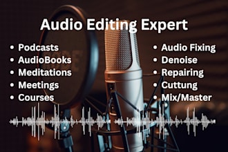 edit, clean, enhance, convert, fix and mix your audio file