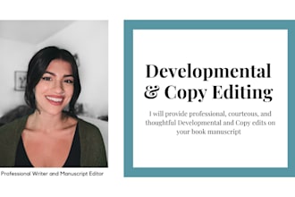 provide a developmental and copy edit for your fiction novel