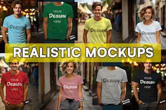 create realistic apparel mockups, add logo to product, put design on t shirt