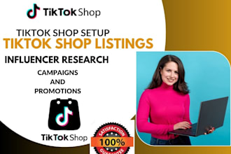 setup your tiktok shop, tiktok shop listing and virtual assistant