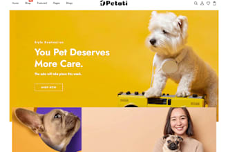 build dog cat animal pet care shopify store, shop and dropshipping website
