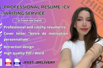 write professional resume , CV and cover letter to help you land your dream job