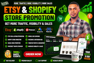 promote etsy digital product, shopify promotion, etsy traffic or shopify sales