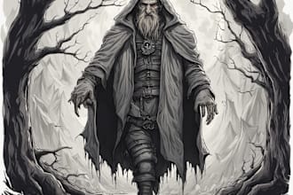 draw fantasy or horror character illustration