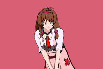 draw your character in anime full body full color