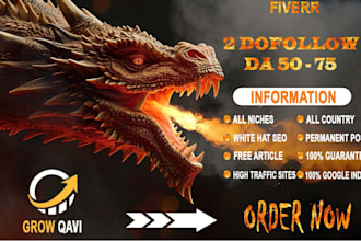 give 2 dofollow guest posts on da 50 to 92
