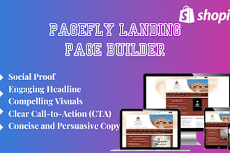 design shopify landing page using pagefly