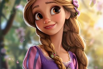 desing you cartoon in disney style