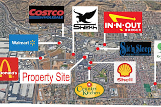 create real estate aerial maps with specific logo labels
