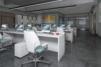 make photorealistic renders of office design