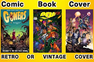 draw comic book cover, retro comic book cover, storyboard, comic artist, manga