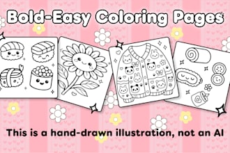 draw amazing bold and easy coloring book for amazon KDP
