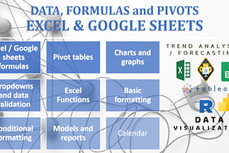 customize excel or google sheets with formulas and pivots