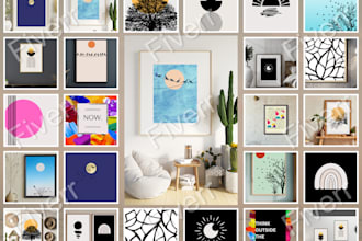 create digital printable wall art for homes,offices,etsy shop for commercial use