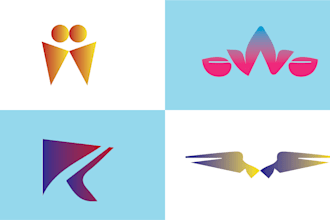design a clean, exclusive gradient flat logo for your startup