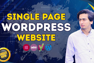 create wordpress landing page design or one page website, single page website