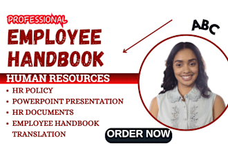write employee handbook, US business, HR policies and KPI for employee handbook