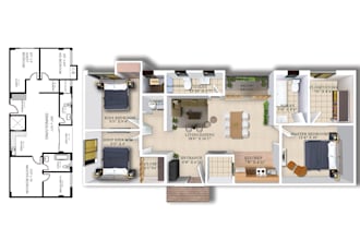 create 2d floorplan or 3d floorplans with realistic 3d renders, watlkthrough