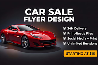design professional car sale ads, posters, flyers, and auto banners