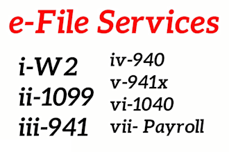 help to efile payroll w2, 941, 940, 941x tax, 1099 form