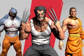 realistic and stylized 3d character, models