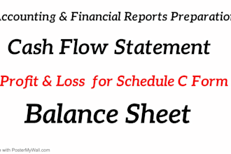 prepare balance sheet, profit and loss, cash flow statement for tax