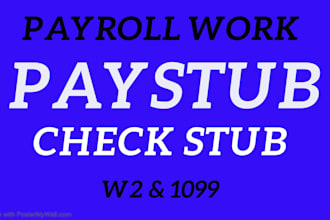 prepare paystubs, check, pay stub, slip with w2 payroll tax