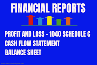 do profit and loss, balance sheet and cash flow statement for tax filling