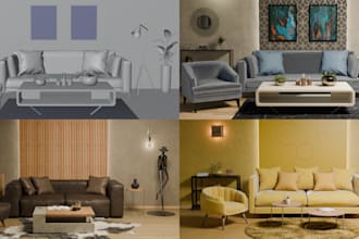 3d model, design and render your architecture interior