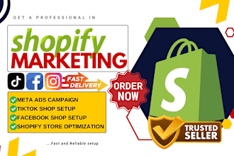 setup shopify marketing tiktok ads instagram facebook shop etsy products listing