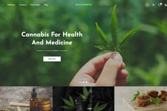design  cbd shopify store, cannabis, vape, marijuana ecommerce website