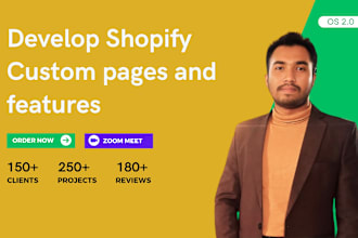 develop shopify custom pages and features using liquid