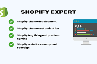 do shopify theme development custom coding bug fixing expert web design