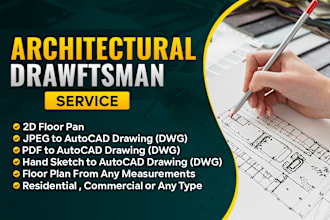 be your architect, draftsman for house plans, autocad 2d floor plan