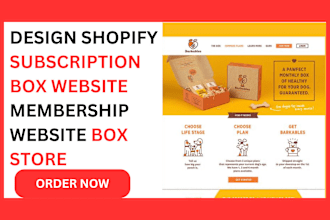 design shopify subscription box website membership website box store