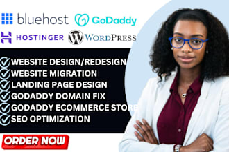 build godaddy website redesign godaddy website bluehost hostinger website