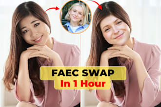 do professional face swap and body slimming by photoshop and photo editing in 1h