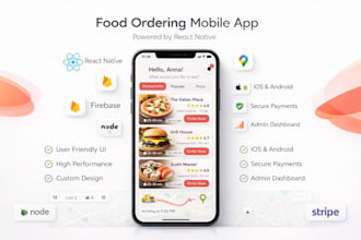 provide you with a game changer food delivery app react native expo IOS android