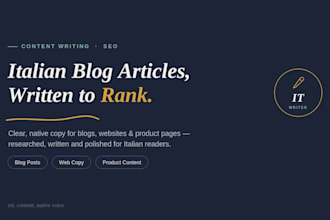 write engaging SEO blog articles in italian