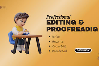 proofread line edit rewrite format a book manuscript article, check plagiarism