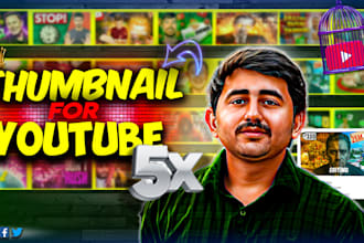 design eye catchy attractive thumbnail for all platforms with in 2 hours