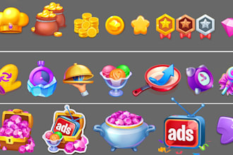create high quality game assets objects icons and props