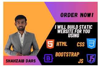 make a responsive static website with HTML CSS bootstrap and js