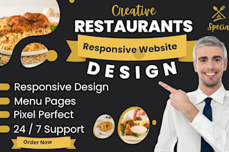 design food delivery and restaurant website with online ordering