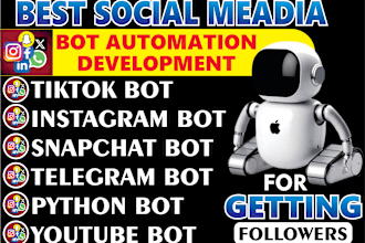 do tiktok bot, instagram bot,massdm bot, uploader bot, telegram bot,whatsapp bot