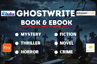 ghostwrite fiction horror thriller mystery novel ebook crime story ebook writer